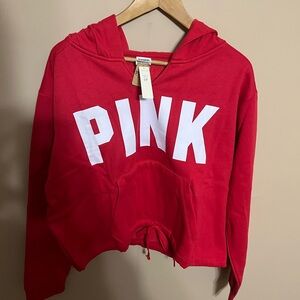 Pink crop hoodie